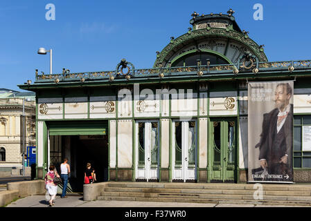 New Art Pavilion de train, Vienne, Autriche, patrimoine mondial Banque D'Images