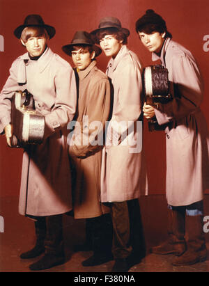 Les MONKEES photo de Promotion groupe pop anglo-US à propos de 1967 de gauche à droite : Peter Tork, Davy Jones, Mickey Dolenz, Mike Nesmith Banque D'Images