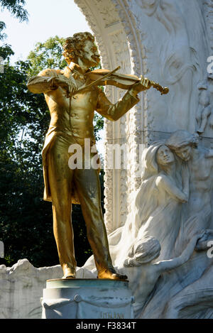 Monument de Johann Strauss-fils dans le Stadtpark, Vienne, Autriche, patrimoine mondial Banque D'Images