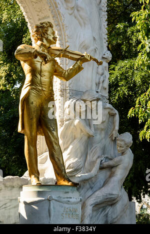 Monument de Johann Strauss-fils dans le Stadtpark, Vienne, Autriche, patrimoine mondial Banque D'Images