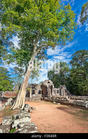 Temple de Banteay Kdei. Parc archéologique d'Angkor, la Province de Siem Reap, au Cambodge. Banque D'Images