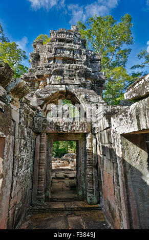 Temple de Banteay Kdei. Parc archéologique d'Angkor, la Province de Siem Reap, au Cambodge. Banque D'Images