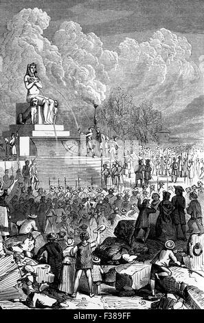 La Fête de la Nature à la place de la Concorde, Paris, France commémorant le début de la Révolution française, le 14 juillet 1789 Banque D'Images