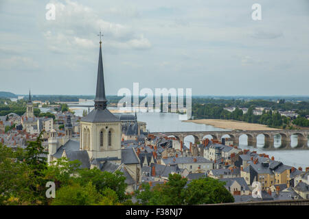 Saumur, vu de Saumur Chateau Banque D'Images