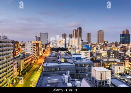 Kawasaki, Kanagawa, Japon, centre-ville paysage urbain. Banque D'Images