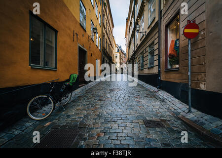 Ruelle de Galma Stan, Stockholm, Suède. Banque D'Images