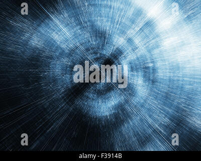 Abstract digital tunnel brouillée, perspective 3d illustration de fond avec les lignes de fil de fer Banque D'Images