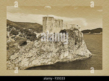 Fleuve Saint-Laurent (Forteresse Lovrijenac) est au point le plus élevé de 51 mètres de haut, Dubrovnik, Dalmatie, Croatie, Europe Banque D'Images