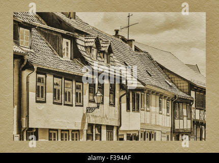 Maisons anciennes à colombages dans la ruelle Mot, Quedlinburg, Saxe-Anhalt, Allemagne, Europe Banque D'Images