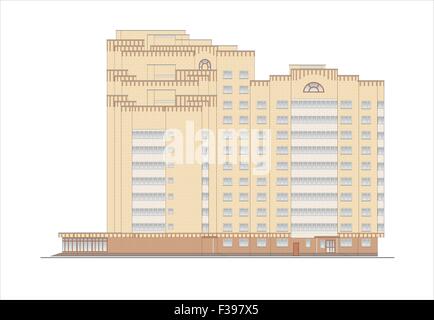 Maisons, bâtiments, constructions, installations. Illustrations de bâtiments et maisons des lieux urbains, des dessins de maisons classic Banque D'Images