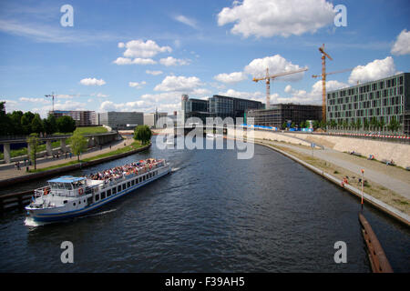 Berliner Hauptbahnhof (ehem. Lehrter Bahnhof), Spree, Berlin. Banque D'Images