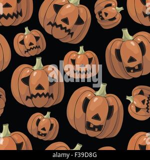Fond d'Halloween avec des citrouilles Illustration de Vecteur