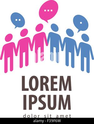 Vecteur de communication modèle de conception de logo ou icône dialogue chat. Illustration de Vecteur