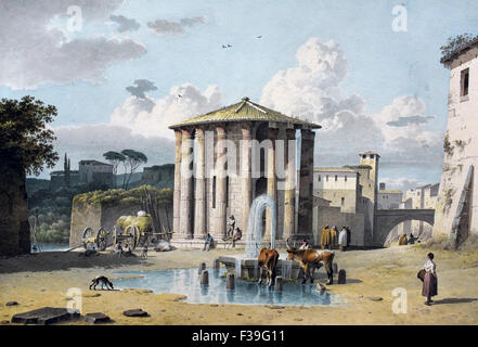 Temple de Vesta à Rome 1809 Italie italien ( Romain ) Josephus Augustus Knip 1777-1847 Pays-Bas néerlandais ( aquarelle ) Banque D'Images