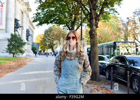 Blogger Chiara Ferragni posant à l'extérieur de la piste Chloe montrer lors de la Fashion Week de Paris - 1 Oct 2015 - Photo : Manhattan piste/Céline Gaille ***pour un usage éditorial uniquement*** Mindesthonorar 50,- EUR/frais minimum 50,- EUR/photo alliance Banque D'Images