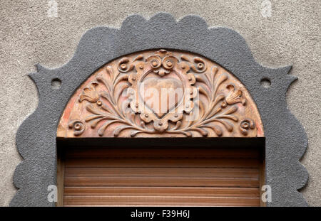 Détail de l'architecture de style art nouveau, Subotica, Serbie Banque D'Images