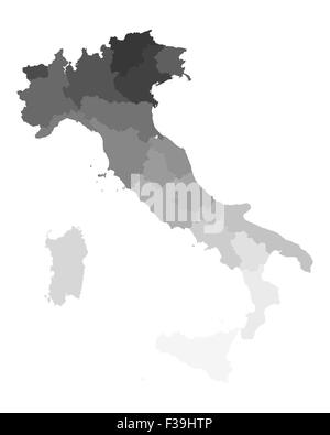 Carte de l’Italie Banque D'Images