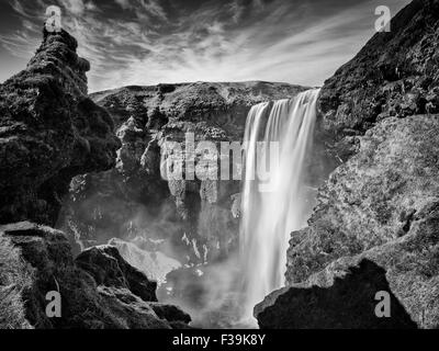 Cascade de Skogafoss, Islande Banque D'Images