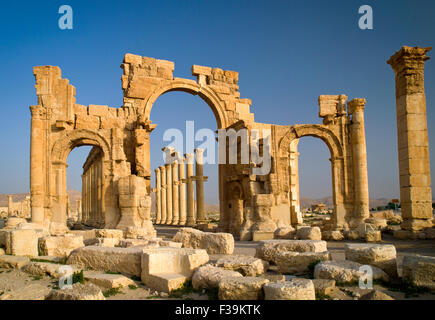 Ruines de l'ancienne ville, Palmyra, Syrie Banque D'Images