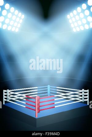 Nuit prix boxe ring Illustration de Vecteur
