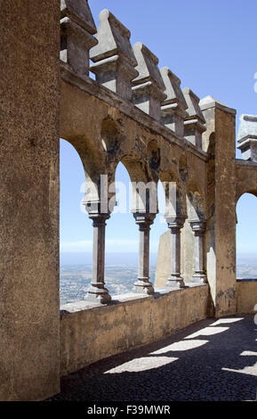 Arabian gallery de palais de Pena, Sintra, Portugal Banque D'Images