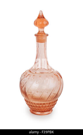 Carafe en verre isolé sur fond blanc Banque D'Images