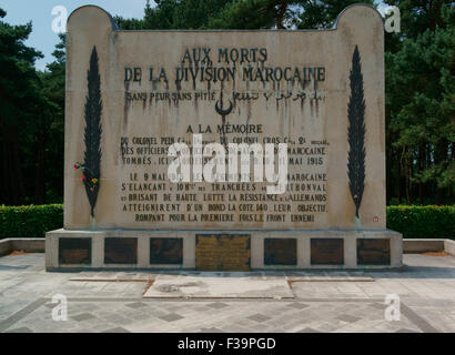 Mémorial à la Division marocaine française près de la crête de Vimy, Arras dans le nord de la France Banque D'Images