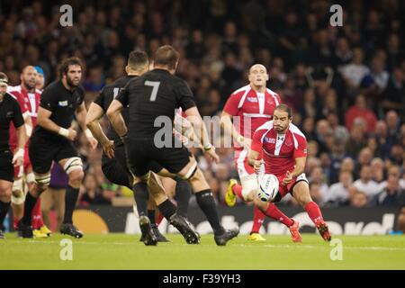 Millennium Stadium, Cardiff, Pays de Galles. 09Th Oct, 2015. Coupe du Monde de Rugby. La Nouvelle-Zélande contre la Géorgie. Le demi de mêlée de Géorgie Giorgi Begadze. Credit : Action Plus Sport/Alamy Live News Banque D'Images