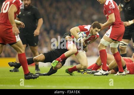 Millennium Stadium, Cardiff, Pays de Galles. 09Th Oct, 2015. Coupe du Monde de Rugby. La Nouvelle-Zélande contre la Géorgie. Géorgie Le demi de mêlée Vasil Lobzhanidze est abordée. Credit : Action Plus Sport/Alamy Live News Banque D'Images