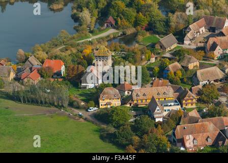 France, Haut Rhin (68), Ungersheim, Écomusée d'Alsace (vue aérienne) Banque D'Images