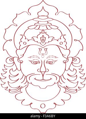 Hanuman le singe (Monkey) Hindou Dieu Vector Art Illustration de Vecteur