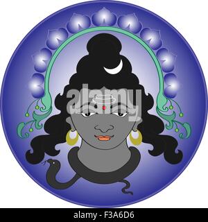 Le dieu hindou Shiva Vector Art Illustration de Vecteur