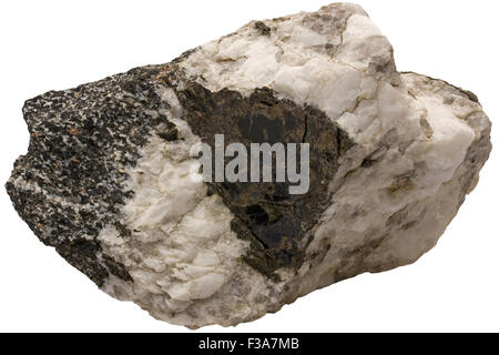 Des amphibolites à grenat (à gauche) et de pegmatite de tonalite avec de grandes biotite phenocryst Banque D'Images