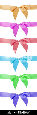 Ensemble d'arcs d'or isolé sur fond blanc Banque D'Images