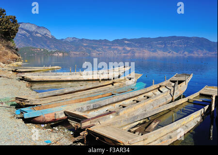 Lugu Lake dans le Yunnan, Chine Banque D'Images