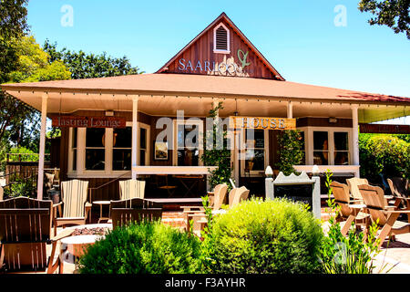 Dégustation de vin maison Saarloos store à Los Olivos, une petite ville dans la région de la vallée de Santa Maria à Santa Barbara County en CA Banque D'Images