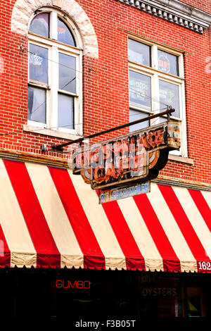 Palais du Roi café proposant un gumbo sur Beale Street à Memphis Tennessee Banque D'Images