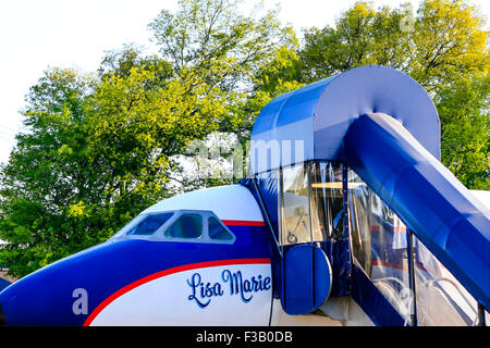 Entrée de l'avion d'Elvis du nom de sa fille Lisa Marie, vu en dehors de son musée à Memphis Tennessee Banque D'Images