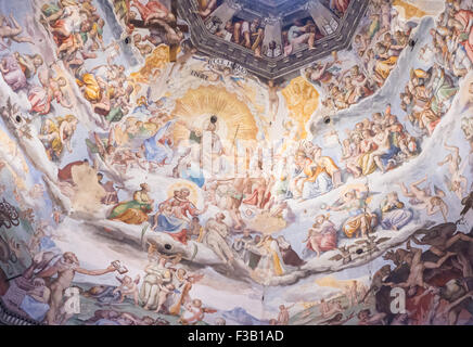 Intérieur de la coupole de la Basilique di Santa Maria del Fiore, Il Duomo di Firenze, Florence, Italie Banque D'Images