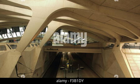 La gare de Lyon Saint-Exupéry, France Banque D'Images