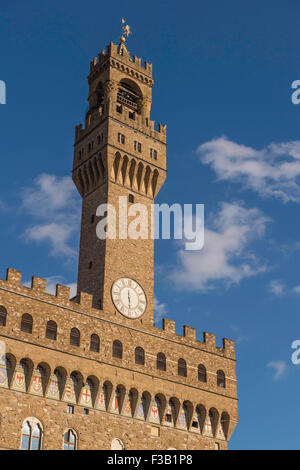 Palazzo Vecchio, le vieux palais, Loggia della Signoria, Florence, Florence, Toscane, Italie Banque D'Images