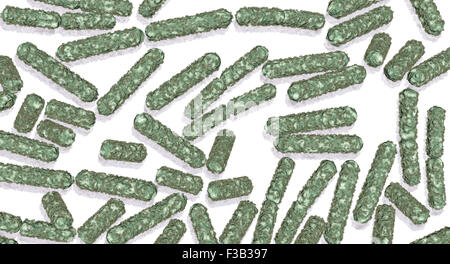 Escherichia coli, également connu sous le nom de bactéries E. coli dans les sciences de la santé en image 3D'arrière-plan Banque D'Images