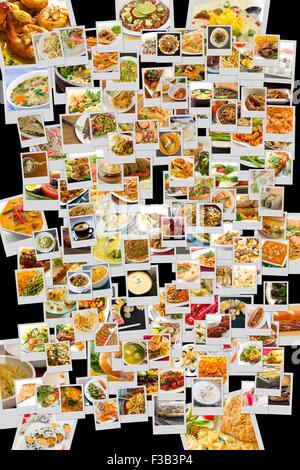 Collage de beaucoup de populaire dans le monde entier et des hors-d'aliments dîner Banque D'Images