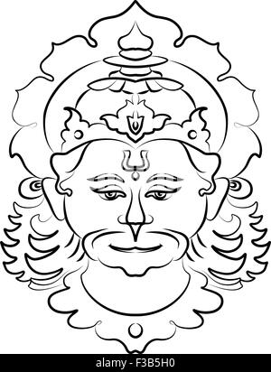 Hanuman le singe (Monkey) Hindou Dieu Vector Art Illustration de Vecteur