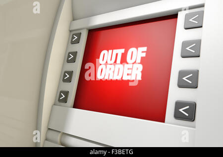 Une vue rapprochée d'un distributeur automatique de rouge qui lit l'écran hors de vue Banque D'Images