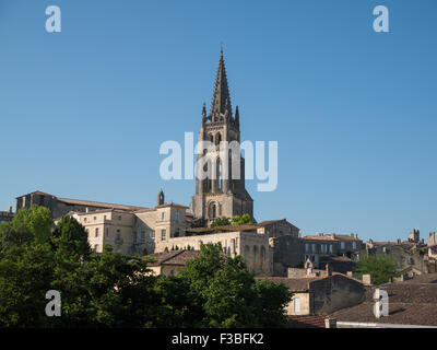 Saint Emilion vue générale sur les toits Banque D'Images