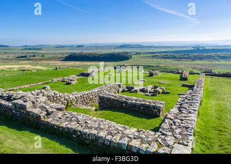 Fort romain de Housesteads au mur d'Hadrien, Northumberland, England, UK Banque D'Images