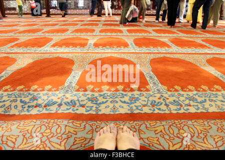 L'intérieur de la mosquée Suleymanie, District de Fatih, Istanbul. La Turquie Banque D'Images