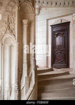 Escalier intérieur de Chaumont-sur-Loire Chateau Banque D'Images