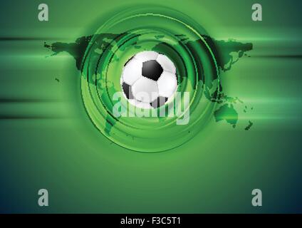 Football résumé fond vert avec carte du monde. Vector sport design Illustration de Vecteur
